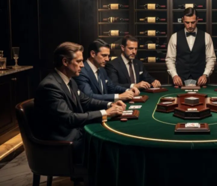 Limitált VIP poker este elegáns, félhomályos poker teremben a Talalkozohubban